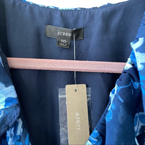 J. Crew Long Sleeve Wrap Dress Watercolor Begonias - Picture 4 of 6